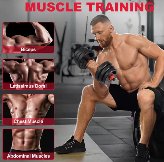 3 IN 1 Dumbbell Barbell Set 20KG